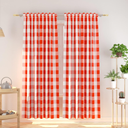 Buffalo Check Cotton Curtains 84 inch Length Kitchen Living Room Bedroom Red and White Gingham Plaid Window Curtain Panels Basement Drapes 2 Panels Rod Pocket Window Treatment Set, Size: 52"W x 84"L (Pack of 2), Color: Plaids Red & white