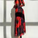 Verdusa Women's Floral Slimming Wedding Guest Dress Long Sleeve Holiday Maxi Dresses. XL Size