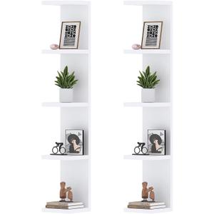 LitaEther 5 Tier White Lack Wall Shelf - Multi-Functional Display Organizer for Anime Figures, Funko Pop, Plants, Makeup & Books (7.1" x 5.5" x 30.7") Space-Saving Floating Shelf for Home & Office