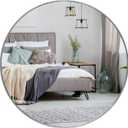 HBCY Creations Medium Round Mirror, Silver 30 inch Wall Mirror for Entryway, Bathroom, Living Room and More, Modern Minimalist Mirror for Both Rustic and Boho Design and Decor (30"L x 30"W)