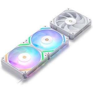 RedDragon 120mm PC Case Fan, Daisy-Chain Connection, 12V 3Pin ARGB Lighting, 4 Pin PWM Case Fan, for Radiator/Computer Case Cooling, 120x120x25mm, 3 Pack, White