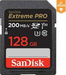 SanDisk 128GB Extreme PRO SDXC UHSI Memory Card  C10, U3, V30, 4K UHD, SD Card  SDSDXXD128GGN4IN