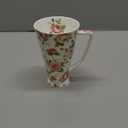 17oz Cute Coffee Mug for Women Bone China Coffee Mug Cute Mugs Christmas Mugs Birthday Gifts for Mom Friends (white garden flower mug)
