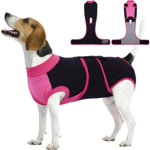 Kuoser Recovery Suit for Dogs After Surgery, Soft Dog Surgery Suit Female Male, Breathable Pet Surgical Recovery Shirt, Anti Licking Dog Onesie for Abdominal Wounds Cone Alternatives, Black M