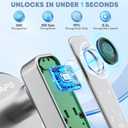 Fingerprint Door Lock, Door Locks for Bedroom, Keyless Entry Door Knob with Handle,Generate Passcode Remotely-Smart Door Lock for Apartment, Office (Silver 01)