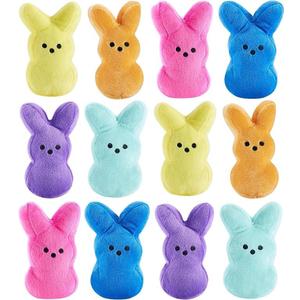 12PCS Cute Bunny Plush Toys, Easter Basket Stuffers Toys for Kids, Bunny Stuffed Animals, Easter Party Favors Gift for Girls Boys