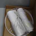 Lamp Shades Set of 2, 12"x12"x10" Large White Linen Drum Lampshade for Table Lamps Floor Lamp, Natural Linen Fabric Replacement Lamp Shade, Hand Crafted Medium Lampshade, Easy Assembly