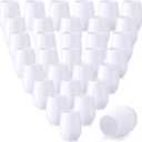 Layhit 32 Pcs White Stemless Wine Glasses Plastic Reusable Unbreakable Whiskey Champagne Drinking Glasses Cups for Wedding Anniversary Mother's Day Birthday Party(10 Oz)