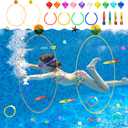 Cludoo 23PCS Pool Toys Games for Kids, No Assembly Stability Swim Thru Rings, Pool Diving Toys for 3,4,5,6,7,8,9,10,11,12 Kids Swim Rings for Kid Teens Adults Include Torpedos Diving Gems