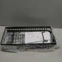 Fruit Basket for Kitchen Counter, Extra Large Fruit Bowl with Banana Hangers, 2 Tier Fruit Holder Stand Countertop Organizer for Vegetable Onion Potato Bread Snack Produce Storage and Display, Black