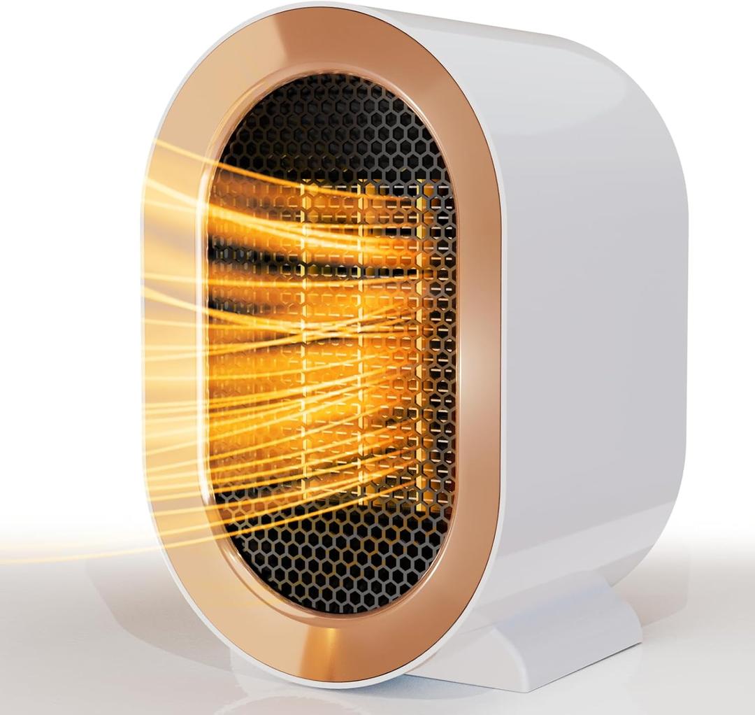 QQT Electric Space Heater,Portable Energy Efficient Space Heaters for Indoor Use,Two-Speed Portable Heater Fan for Office with Adjustable,Overheating Protection,Dumping Shutdown (White) (White)