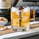 LADY&HOME Groom and Groomsmen Whiskey Glasses Set of 8,11oz Whiskey Rock Gift Glass for Bachelor Party Decorations Favors or Groomsmen Gifts(Team Groom)