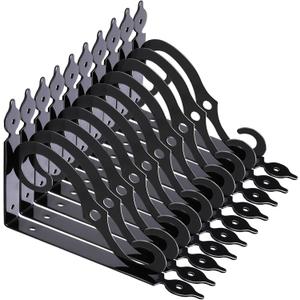 Tivcck 10 Pack Decorative Shelf Brackets,7.4Inch Wall Mounted L Shape Shelf Bracket, Heavy Duty Shelf Brackets for Shelves, Metal Corner Brace Right Angle Bracket Shelf Support with Screws, Black