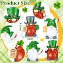 Wenqik 4 Pcs St Patricks Day Gnomes Decor Resin Lucky Leprechaun Shamrock Gnome Figurines Swedish Tomte Gnomes Irish Decor Tiered Tray Collectible Tabletop Decorations for Home Kitchen Office