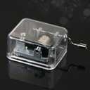 Mini Music Box Transparent Acrylic Hand - Cranked Music Box, Exquisite Mechanical Melody Player for Decoration & Gift