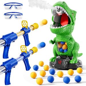 NIPLOOOW Dinosaur Shooting Toys for Kids 35 Years, Movable Target Shooting Games with 2 Air Pump Launcher, Interactive Competition Game Gift for Boys and Girls Ages 3 4 5 6 7 8 Years Old