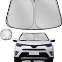 Windshield Sun Shade for Toyota RAV4 2013-2018 RAV-4 SUV Foldable Sun Sunshade for Car Front Window Blocks UV Rays and Heat Automotive Interior Protector Custom Fit Accessories
