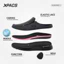 XPACS Men's Orthopedic Comfy Slippers, Stylish Arch Support Casual Shoes for Plantar Fasciitis Recovery, Non Slip Canvas Shoes for Heel and Foot Pain Relief (9.5, W2-black)