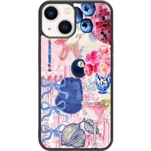 Aesthetic Collage Shockproof Protective Trendy Preppy Phone Case for iPhone 15 Cute Flower Bow Cover
