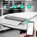 P1 Pro Portable Inkless Printer, 300 DPI Wireless Thermal Printing for iPhone Android Laptop PC, Print US Letter Documents Receipts Anywhere, for Travel Remote Work Home Office School, Grey