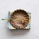 Boho Carved Wood Bowl with Scalloped Edge, Natural