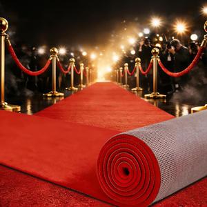 Red Carpet Runner 3x10 ft, Extra Thick 450 GSM Aisle Runner Rug, Non Slip 480 GSM TPR Rubber Backed Event Carpet Runner for Wedding, Party, Prom, Hollywood Runway, VIP Entrance