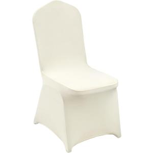 100 Pcs Beige Washable Removable Universal for Wedding Party Dining Banquet Polyester Spandex Stretch Slipcovers Chair Covers