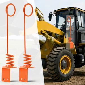 2PCS Heavy Duty Hydraulic Hose Hanger for Tractor - 0.3" Thick Plate and 3.7" Diameter Fits Multi-Hose/Thick Hose, Bolt-On/Weld-On Hydraulic Hose Holder for Skid Steer & Outdoor Use Orange