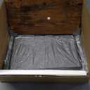 Vantic C Shaped End Table, Small Side Table for Couch and Recliner, Slide Under Sofa Tray Desk with Storage Bag for Living Room and Bedroom, Rustic Brown