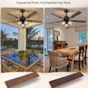 ZYD 52 Inch Farmhouse Ceiling Fan with Lights, Remote Control, Glass Shade