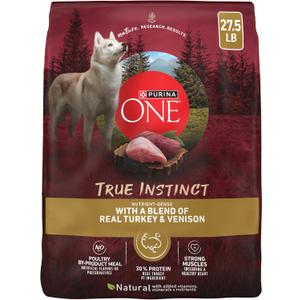 Purina ONE True Instinct Dry Dog Food, Real Turkey & Venison, 27.5 lb Bag (EXP 10/23/26)