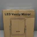 Makeup Mirror with Lights, Height-Adjustable & 360 Rotation, 1/10X Magnification, Three Color Lighting Modes, Vanity Mirror Smart Touch Control, Large Vanity Desk Mirror (17.5in,White)