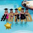 Mifoci 35.4 Inch Large 2026 Graduation Pool Floating Letters Black Gold Congrats Grad Pool Float Decorations Class of 2026 Grad Party Photobooth Props Supplies for Summer Graduation Prom Party, 35.4 x 18.5 inches