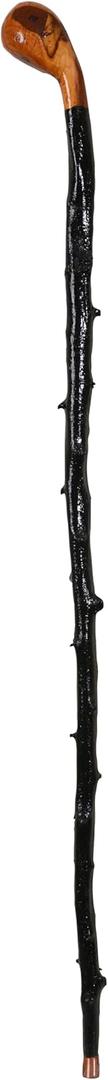 Imported Shillelagh Wooden Irish Walking Stick, Handcrafted 100% Blackthorn Wood Cane, Handles All Unique, Black High Gloss Lacquered, Made in Ireland 36"