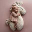 Newborn Lace Romper, 2 PCS Baby Girl Photography Props, Newborn Girl Photography Outfits with Flower Headband for Infants