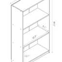 Furinno BASIC Book Shelf, 3-Tier Modern Bookshelf, Bookcase with Open Shelves, 9.3 x 21.8 x 39.5, for Living Room, Bedroom, Home Office, Pink