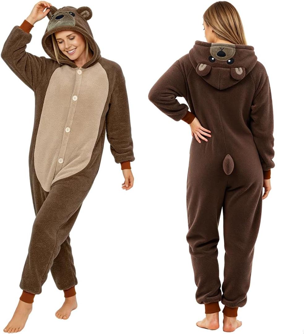 Adult Onesie Animal Pajamays Sleepwear Christmas Costumes Unisex One Piece Cosplay Suit for Women and Men (S)