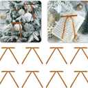 3 x Khaki Velvet Ribbon Christmas Bow 5 x 7 Inches Premade Bows for Christmas Tree Hanging Decorations Gift Wrapping Wreaths Crafts Outdoor Indoor Home Decor Wedding, Pack of 24