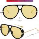 AIEYEZO Oversized Aviator Sunglasses Women Men Fashion Retro Big Frame Sun Glasses Designer Ladies Shades