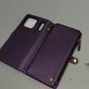 Defencase for iPhone 17 Pro Max Magnetic Wallet Case Compatible with Magsafe with RFID Blocking Zipper & Card Holder for Women Men PU Leather Strap Detachable Case for iPhone 17 Pro Max 6.9", Purple