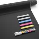 Nicpro Chalkboard Contact Paper Roll, 17.7" X 78.7" (6.5 Feet) Self Adhesive Blackboard Wallpaper, Chalk Paper Classroom Decor Sticker with 1 Marker & 5 Chalk for Home Office School Teacher Suppliers