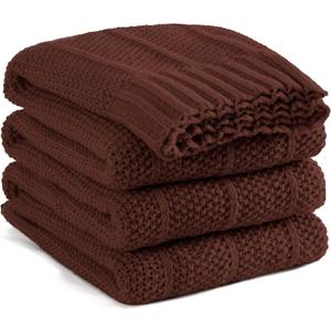 Carriediosa Knit Throw Blanket for Couch 50" X 60", Soft Cozy Stripe Pattern Cable Knitted Throws Fall Fluffy Textured Solid Home Decor Blankets Couch Cover for Bed Sofa, Dark Brown