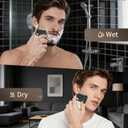 Ufree Beard Trimmer and Foil Shaver Kit, Electric Razors for Men, Precision T Blade Hair Trimmer, Waterproof Travel Shaver, Cordless Clippers Set for Mustache Facial Hair Cutting, Men Grooming Gifts, Silver