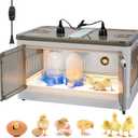 Chicken Brooder Box for Chicks Brooder Heater Chicks Warmer Brooder Plate Kit Chicken Brooder Box Tent Pen with Thermometer for 15 Ducks Bedding Indoor Quail Brooder (20x14.17x11.81 White)