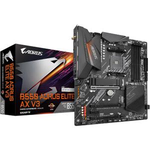 GIGABYTE B550 AORUS Elite AX V3 Motherboard, Supports AMD AM4 Ryzen 5000 Processors, ATX, DDR4, Dual M.2, SATA 6Gb/s, 2.4/5 GHz Dual-Band, 2.5 GbE LAN, PCIe 4.0