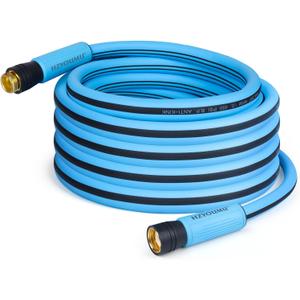 Garden Hose 5/8" x 50FT, 3/4" Solid Brass Fittings Heavy Duty Water Hose Non-Kinking Lawn & Garden Watering Equipment