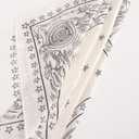 4 x Satin Head Scarf for Women Silky Neck Scarves Bandana Hair Sleeping Night Wrapping Silk Like Square Scarfs Headscarf (27.5 x 27.5 Inch, White Stars)