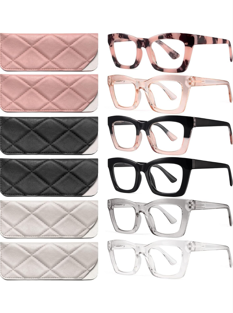 CCVOO Stylish Reading Glasses for Women, Eyeglasses, Blue Light Readers for Women, Computer Eye Glasses, Cheaters (+0.0)