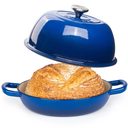 Enamelled Cast Iron Dutch Oven Pot – Dutch Oven For Sourdough Bread Baking – Cast Iron Bread Pot – Dark Blue, 6 Quarts, 22cm – by Nuovva