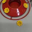 Kingsyard 2 Pack Glass Hummingbird Feeders for Outdoors Hanging, Wild Bird Nectar Feeder with 6 Feeding Ports, 24 oz Leak-Proof, Red Gradient (Ant Moat Included)